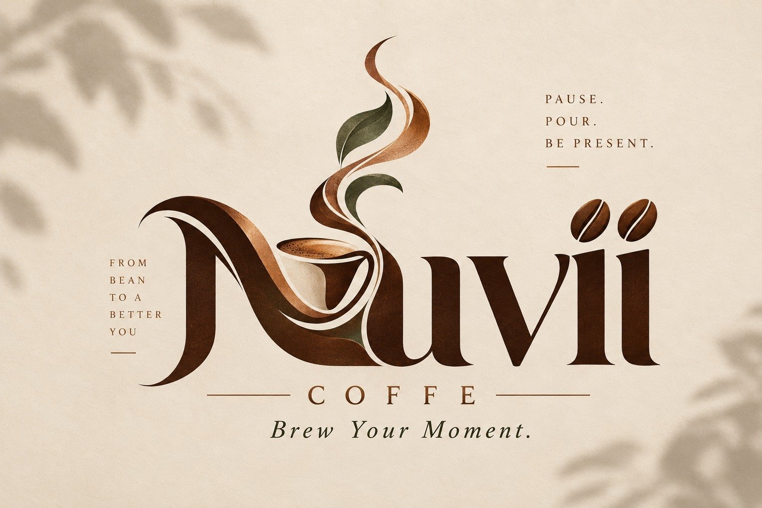 Nuvii Coffee brand philosophy — Pause. Pour. Be Present.