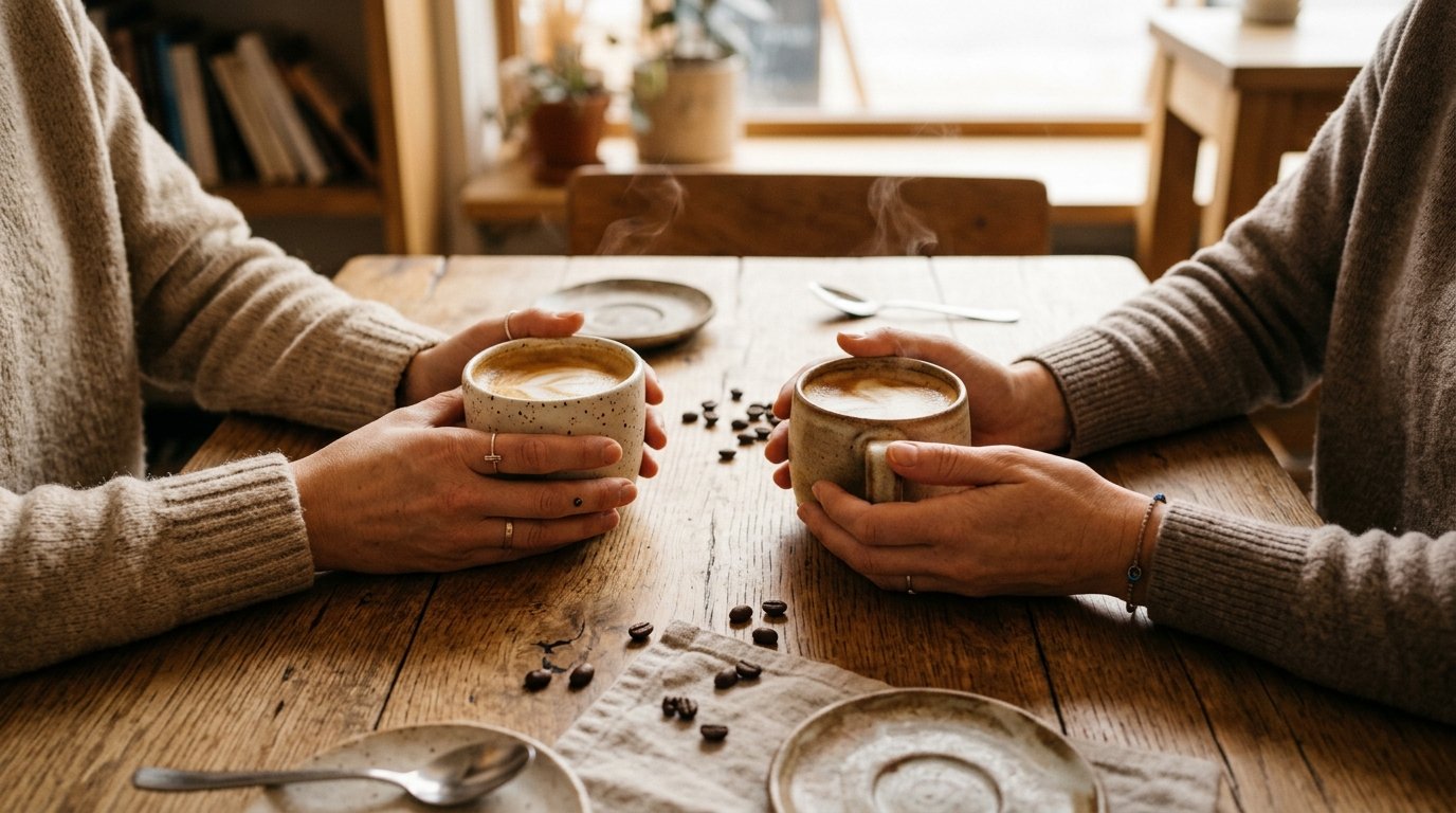 Friends sharing coffee